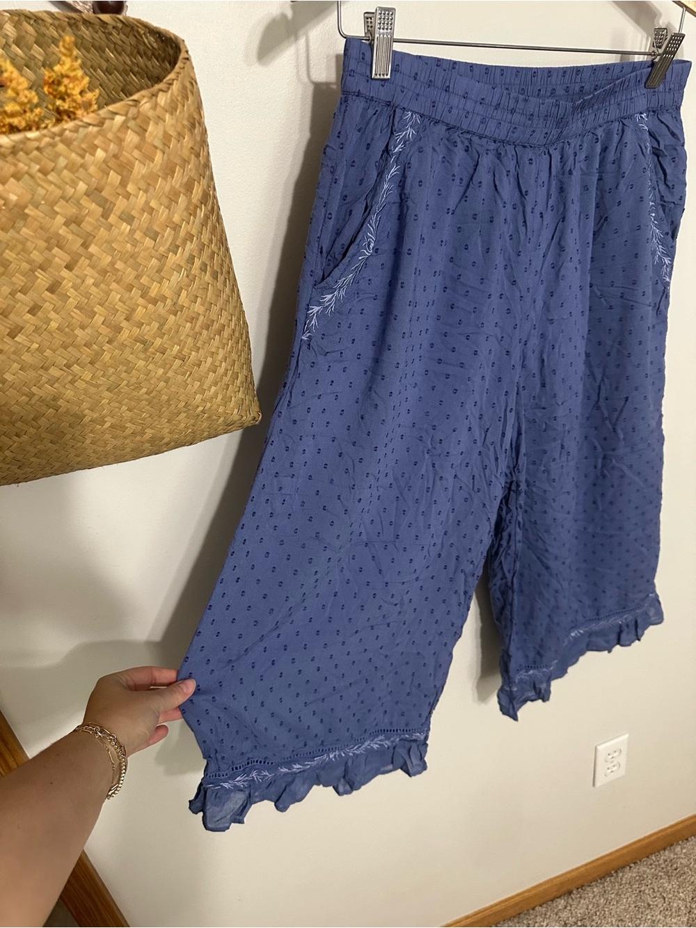 Anthropologie Wynonna Ruffled Wide-Leg Sleep Pants - Picture 4 of 9